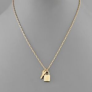 Brass Lock & key Necklace